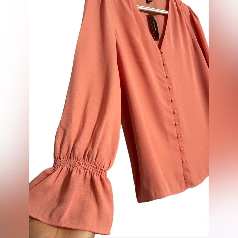 Alfani Tops | Alfani Button Front Blouse  Color:Pink | Size:M - Picture 6 of 10